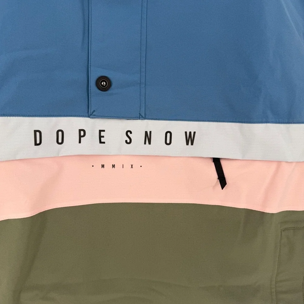 Dope Snow Annok Womens Ski Snowboard Jacket Colorblock Anorak Blue Pink Olive XL